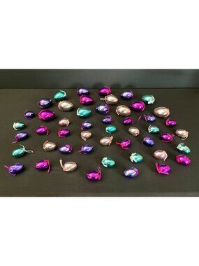 Fiesta Easter Egg Ornaments Vintage Metallic Decorations Hanging Holiday Tree 50